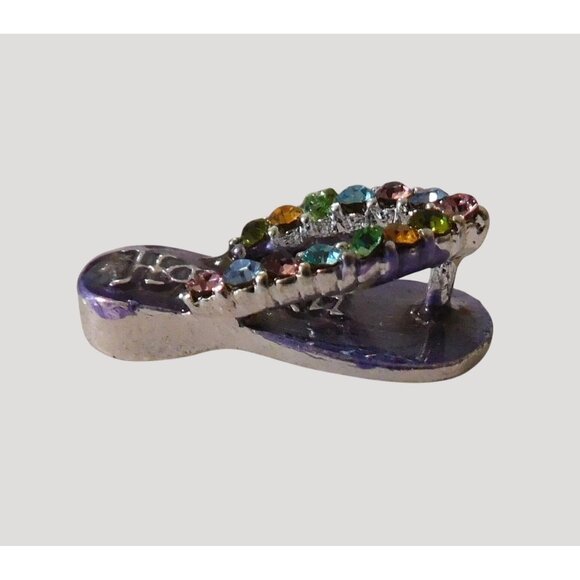 Hawaii Flip Flop Flower Rhinestone Charms Aloha Pendant For Bracelets Keychains - Picture 3 of 10